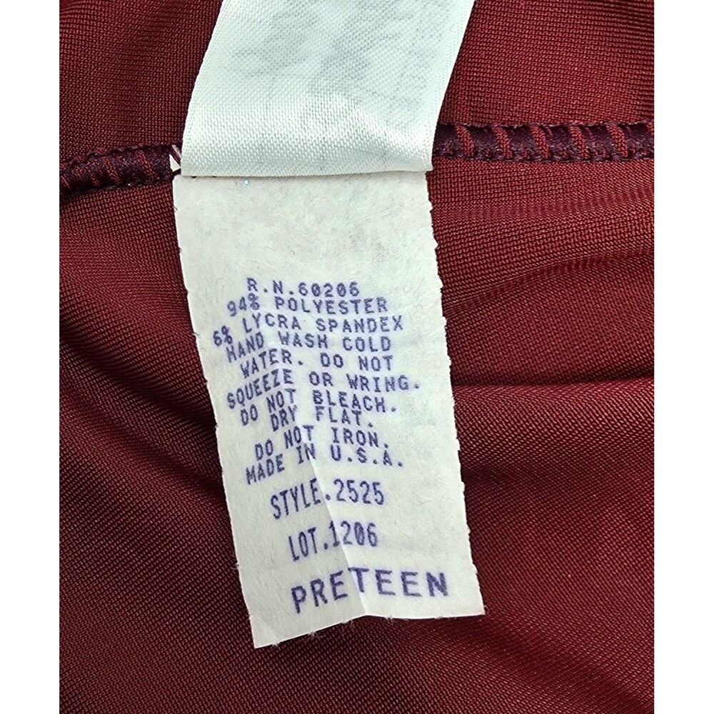 Body Wrappers VTG Embossed Rose Velvet Keyhole High Neck Biketard Preteen AXS AS - Picture 12 of 16